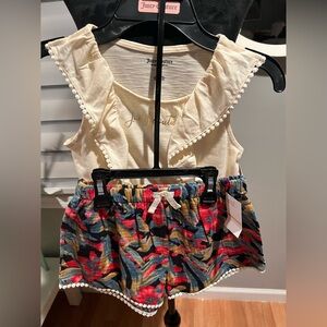 100 % Cotton Juicy Couture Set Two Pieces top And Shorts Girls 8-10